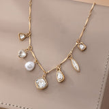 Multi Style Rhinestone Charm Necklace
