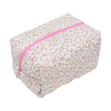 Ditsy Quilted Pink Floral Cosmetic Pouch Bag