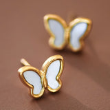 18k Butterfly Stud Earrings