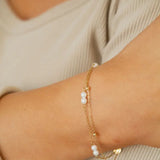 Gold & Pearl Chain Bracelet
