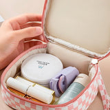 Checker Cosmetic Makeup Travel Pouch Bag