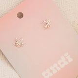 Silver Bows Stud Earrings