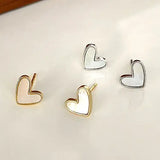 Mother of Pearl Heart Stud Earrings – Gold Plated