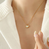 18K Gold Heart Pendant Necklace – Stainless Steel