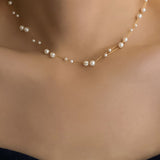 Pearl Chain Necklace 18K Gold Dipped Stainless Steel