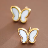 18k Butterfly Stud Earrings