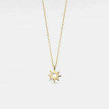 Dainty Sun Charm Layering Necklace – 925 Sterling Silver