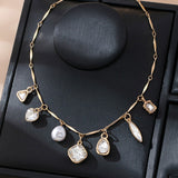 Multi Style Rhinestone Charm Necklace