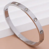 Stainless Steel Gemstone Bangle
