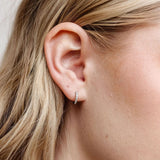 Silver Crystal Hoops - Hypoallergenic