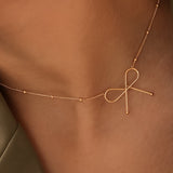 18K Bow Dainty Chain Necklace