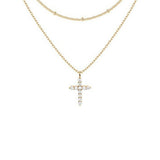 18k Rhinestone Cross Necklace