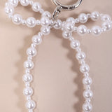 Pearl Bow Keychain Bag Charm – Gold Plated