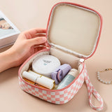 Checker Cosmetic Makeup Travel Pouch Bag