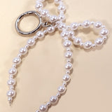 Pearl Bow Keychain Bag Charm – Gold Plated