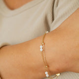 Gold & Pearl Chain Bracelet