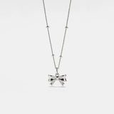 Bow Tie Charm Necklace – Sterling Silver
