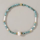 Zebra Camouflage Rice Pearl Single Pearl Bracelet