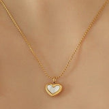 18K Gold Heart Pendant Necklace – Stainless Steel