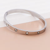 Stainless Steel Gemstone Bangle