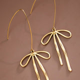 18K Long Bow Threader Earrings