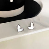 Mother of Pearl Heart Stud Earrings – Gold Plated