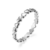 Dainty Heart Stacking Band Ring – Stainless Steel
