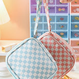 Checker Cosmetic Makeup Travel Pouch Bag