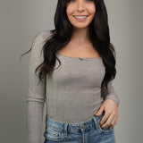 The Josephine Lace-Edge Square Neck Knit Top