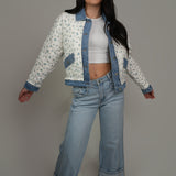 The Georgia Quilted Floral Denim Jacket