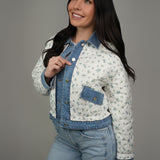 The Georgia Quilted Floral Denim Jacket