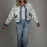 The Georgia Quilted Floral Denim Jacket