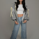 The Juliette Lace-Trim Balloon Sleeve Hoodie