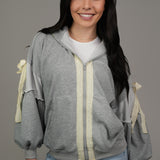 The Juliette Lace-Trim Balloon Sleeve Hoodie