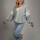 The Juliette Lace-Trim Balloon Sleeve Hoodie