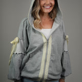 The Juliette Lace-Trim Balloon Sleeve Hoodie