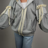 The Juliette Lace-Trim Balloon Sleeve Hoodie