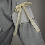 The Juliette Lace-Trim Balloon Sleeve Hoodie