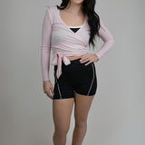 The Elsie Long-Sleeve Wrap Top