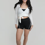The Elsie Long-Sleeve Wrap Top