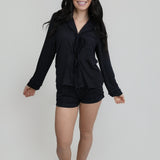 The Violet Polka Dot Lace Pajama Shorts Set