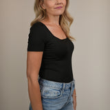 The Evie Short-Sleeve Square Neck Bodysuit