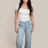 The Evie Short-Sleeve Square Neck Bodysuit