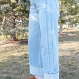 The Ruby Super High Rise Light Wash Cuffed Baggy Wide Jeans  VERVET by FLYING MONKEY