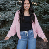 The Eloise Light Pink Oversized Sweater Cardigan