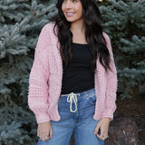 The Eloise Light Pink Oversized Sweater Cardigan