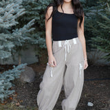 The Camille Stripe Cargo Joggers