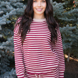The Annabel Striped Crew Neck Sweater & Wide-Leg Pants Set