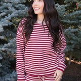 The Annabel Striped Crew Neck Sweater & Wide-Leg Pants Set