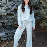 The Annabel Striped Crew Neck Sweater & Wide-Leg Pants Set